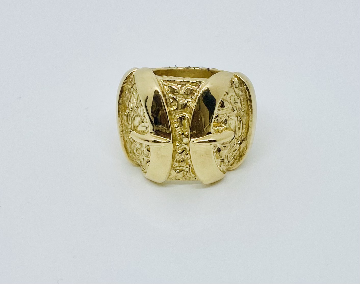 gold double buckle ring